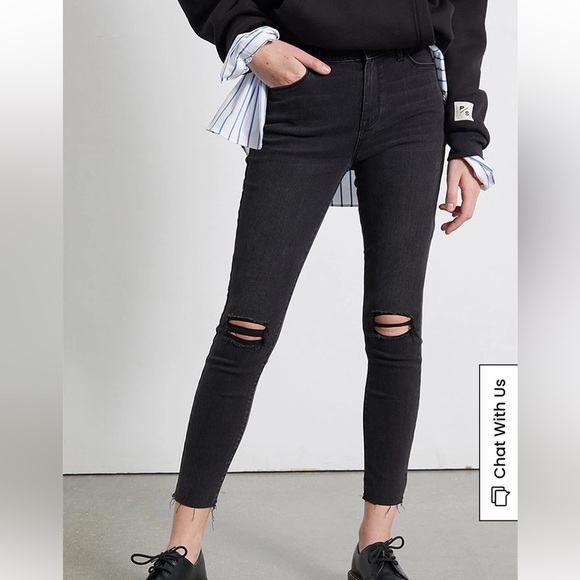 PacSun Denim - PacSun High Rise Jegging Distressed Denim Jeans Washed Black 26